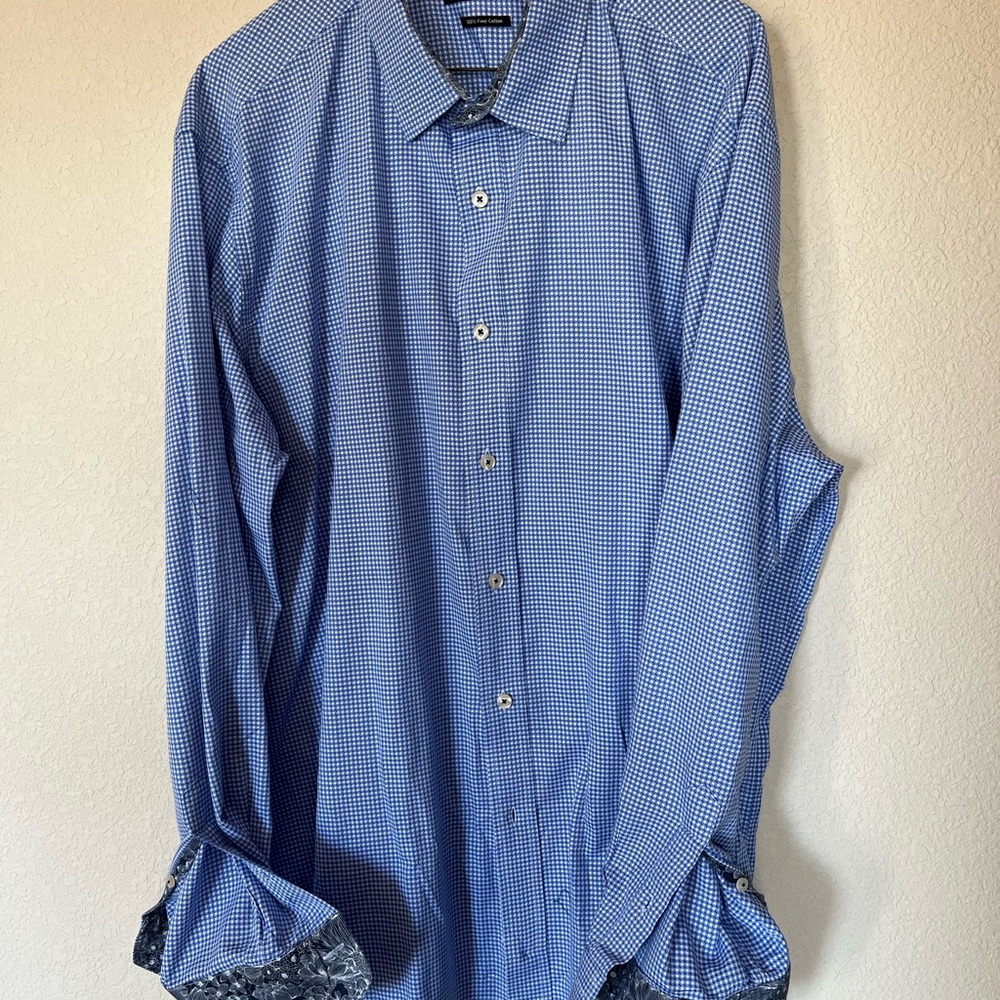 Classic Blue Checkered Men's Shirt